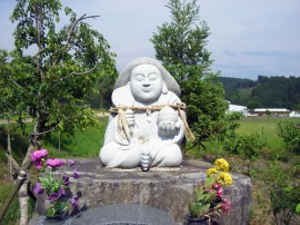 内牧「田の神」と肥後菖蒲園